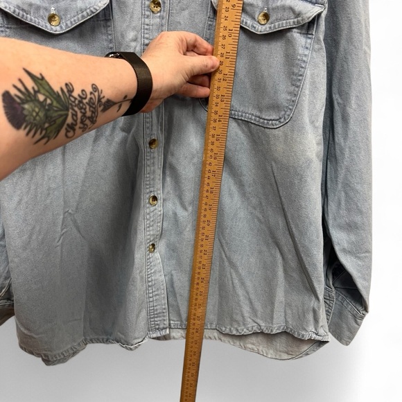 Mystic Blues Vintage 90s Chambray Denim Button Down Shirt size 18 - Picture 9 of 10